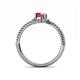 5 - Aerin Desire 6.50 mm Round Rhodolite Garnet Bypass Solitaire Engagement Ring 