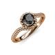 4 - Aerin Desire 6.00 mm Round Black Diamond Bypass Solitaire Engagement Ring 