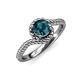 4 - Aerin Desire 6.00 mm Round Blue Diamond Bypass Solitaire Engagement Ring 
