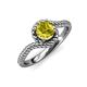 4 - Aerin Desire 6.00 mm Round Yellow Diamond Bypass Solitaire Engagement Ring 