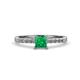 2 - Amra Princess Cut Emerald and Diamond Engagement Ring 