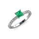 3 - Amra Princess Cut Emerald and Diamond Engagement Ring 