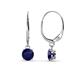 1 - Grania Blue Sapphire (5mm) Solitaire Dangling Earrings 