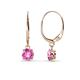 1 - Grania Lab Created Pink Sapphire (5mm) Solitaire Dangling Earrings 