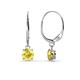 1 - Grania Lab Created Yellow Sapphire (5mm) Solitaire Dangling Earrings 