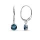 1 - Grania Blue Diamond (5mm) Solitaire Dangling Earrings 
