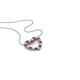 1 - Zayna 2.00 mm Round Rhodolite Garnet and Diamond Heart Pendant 