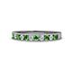 1 - Kathiryn 2.00 mm Green Garnet and Diamond 11 Stone Wedding Band 