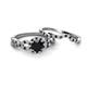 2 - Alita Black and White Diamond Halo Bridal Set Ring 