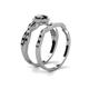 4 - Alita Black and White Diamond Halo Bridal Set Ring 
