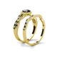 4 - Alita Black and White Diamond Halo Bridal Set Ring 