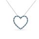 2 - Elaina Blue Topaz and Diamond Heart Pendant 