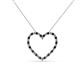 2 - Elaina Black and White Diamond Heart Pendant 