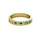 2 - Vanna 2.20 mm Green Garnet and Diamond 9 Stone Wedding Band 