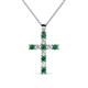 1 - Elihu Petite Emerald and Diamond Cross Pendant 