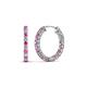 1 - Amara Pink Sapphire and Diamond Hoop Earrings 