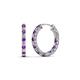 1 - Amara Amethyst and Diamond Hoop Earrings 