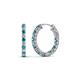 1 - Amara London Blue Topaz and Diamond Hoop Earrings 