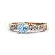 1 - Enya Classic Aquamarine and Diamond Engagement Ring 