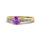 1 - Enya Classic Amethyst and Diamond Engagement Ring 