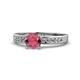 1 - Enya Classic Rhodolite Garnet and Diamond Engagement Ring 