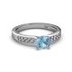 2 - Enya Classic Aquamarine and Diamond Engagement Ring 