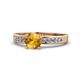 1 - Enya Classic Citrine and Diamond Engagement Ring 