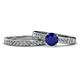 1 - Enya Classic Blue Sapphire and Diamond Bridal Set Ring 