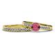 1 - Enya Classic Rhodolite Garnet and Diamond Bridal Set Ring 