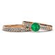 1 - Enya Classic Emerald and Diamond Bridal Set Ring 