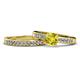 1 - Enya Classic Yellow and White Diamond Bridal Set Ring 