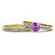 1 - Enya Classic Amethyst and Diamond Bridal Set Ring 