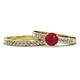 1 - Enya Classic Ruby and Diamond Bridal Set Ring 
