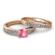 2 - Enya Classic Pink Tourmaline and Diamond Bridal Set Ring 