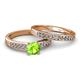 2 - Enya Classic Peridot and Diamond Bridal Set Ring 