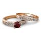 2 - Enya Classic Red Garnet and Diamond Bridal Set Ring 
