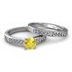 2 - Enya Classic Yellow Sapphire and Diamond Bridal Set Ring 