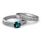 2 - Enya Classic Blue and White Diamond Bridal Set Ring 