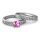 2 - Enya Classic Pink Sapphire and Diamond Bridal Set Ring 