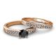 2 - Enya Classic Black and White Diamond Bridal Set Ring 