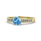 1 - Ronia Classic Blue Topaz and Diamond Engagement Ring 