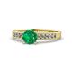 1 - Ronia Classic Emerald and Diamond Engagement Ring 
