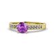 1 - Ronia Classic Amethyst and Diamond Engagement Ring 