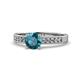 1 - Ronia Classic London Blue Topaz and Diamond Engagement Ring 
