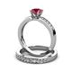3 - Enya Classic Rhodolite Garnet and Diamond Bridal Set Ring 