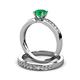 3 - Enya Classic Emerald and Diamond Bridal Set Ring 