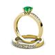 3 - Enya Classic Emerald and Diamond Bridal Set Ring 