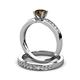 3 - Enya Classic Smoky Quartz and Diamond Bridal Set Ring 