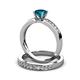 3 - Enya Classic London Blue Topaz and Diamond Bridal Set Ring 