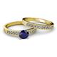 2 - Ronia Classic Blue Sapphire and Diamond Bridal Set Ring 